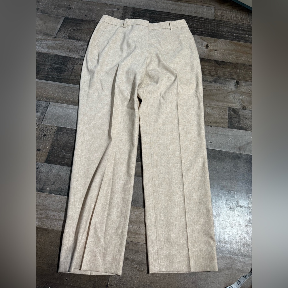 Lafayette‎ 148 New York Clinton Beige Virgin Wool Dress Pants Size 6